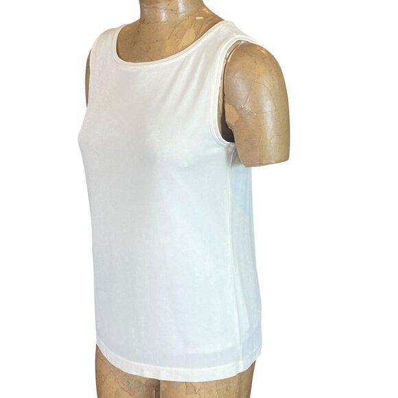Chico's Travelers Lined Travel Tank Top Sz 2 (L/12) Ivory White #135i - Picture 3 of 6